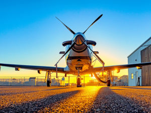 Richland Airport sunrise plane