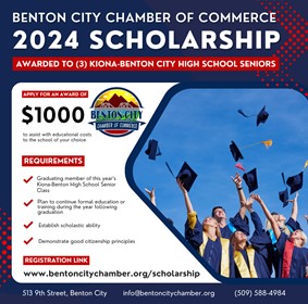 Accepting Applications Now! Benton City Chamber of Commerce 2024 Scholarship Award