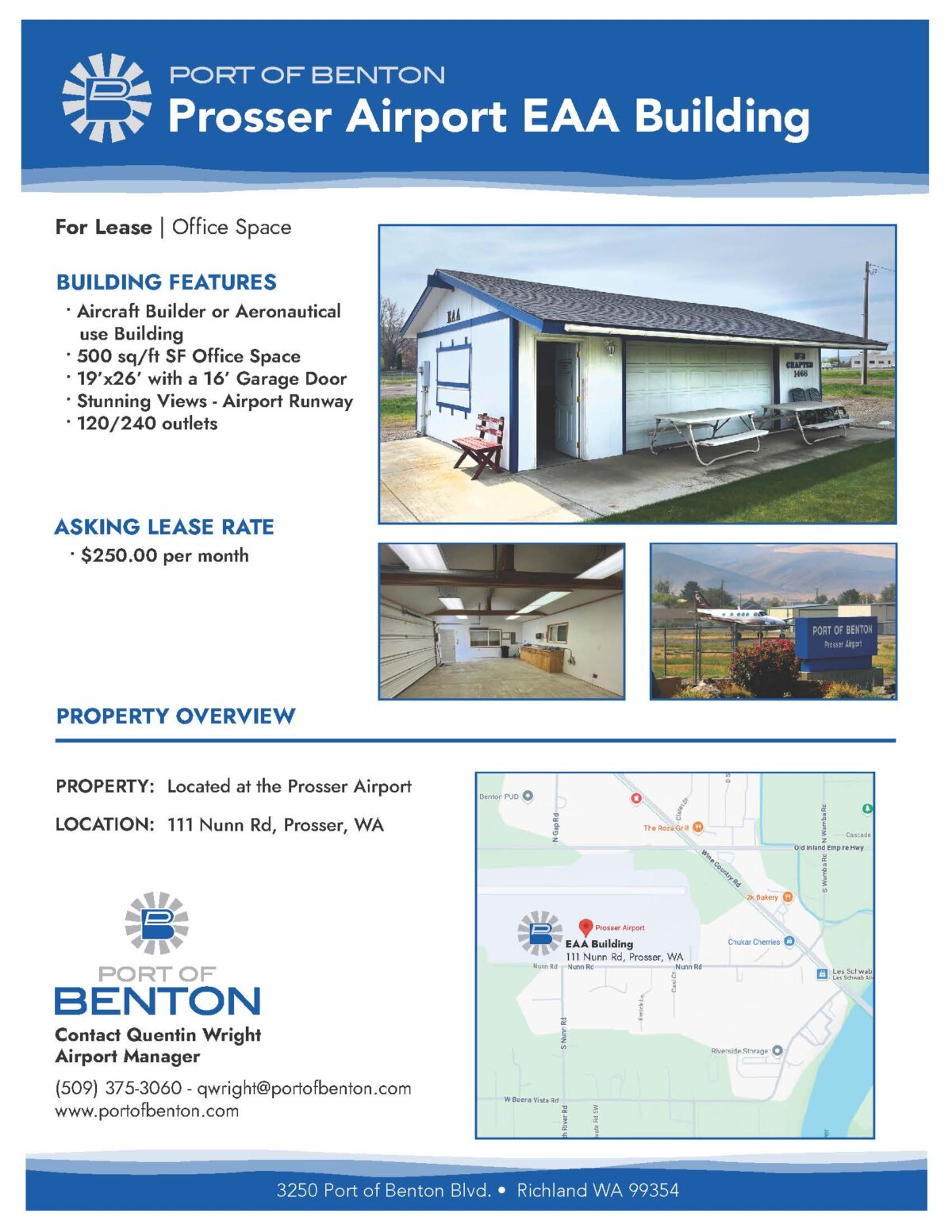 Prosser Airport EAA Building - For Lease