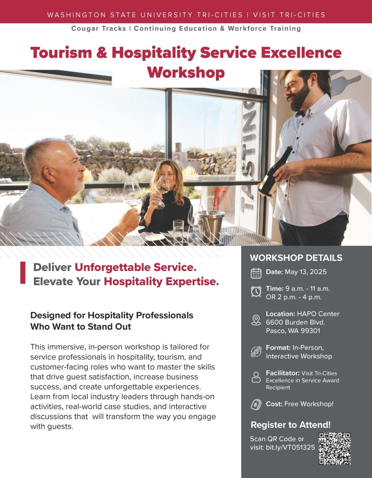 WSU Tri-Cities Cougar Tracks - Tourism & Hospitality Service Excellence Workshop