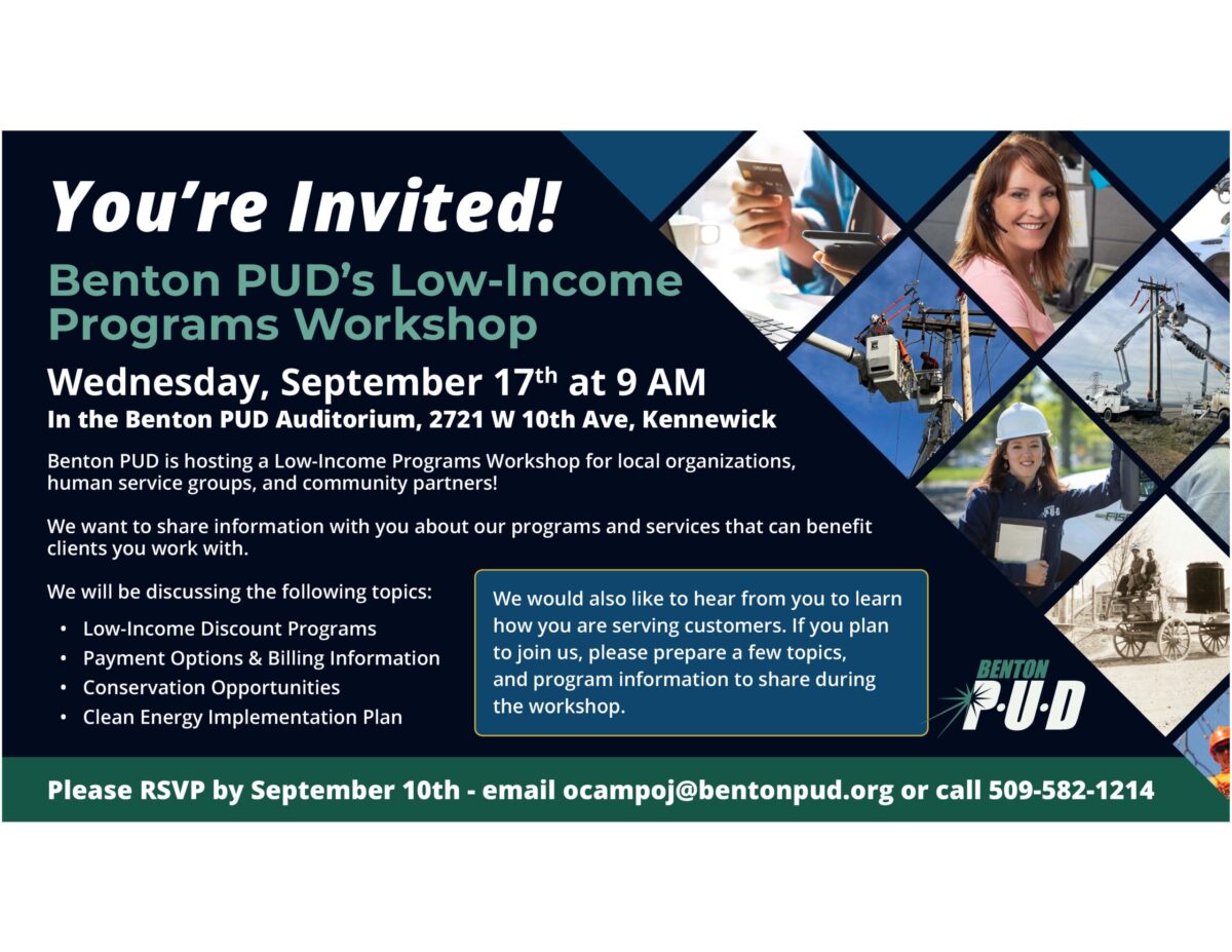 Benton PUD's Low-Income Programs Workshop - TODAY!